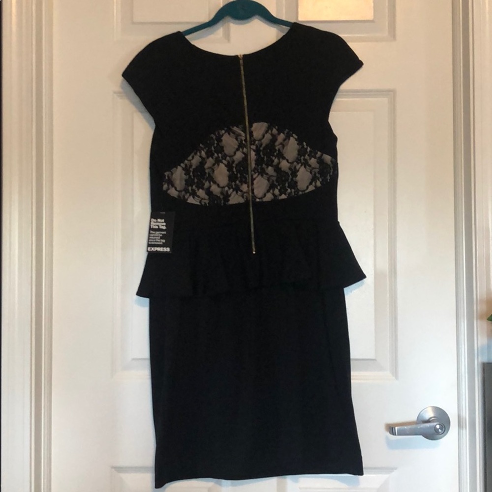 NEW! Black and Lace Peplum Dress